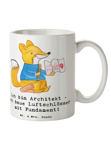Mr. & Mrs. Panda Teetasse Architekt Luftschlösser mit Spruch in Weiß