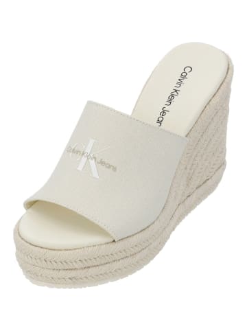 Calvin Klein Plateau-Pantoletten in creamy white