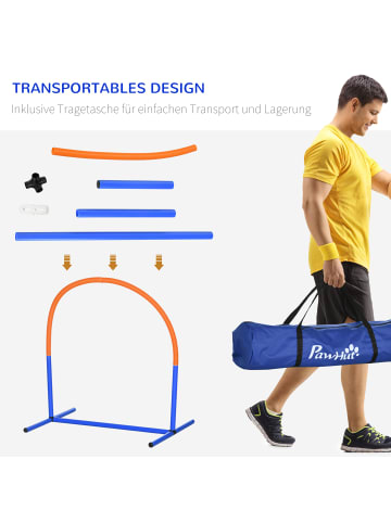 Pawhut Hunde Agility Set Blau+Orange PE+ ABS