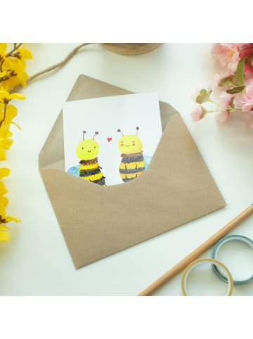 Mr. & Mrs. Panda neujahrskarte Biene Verliebt ohne Spruch in Weiß