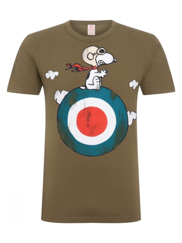 Logoshirt T-Shirt Peanuts - Snoopy in oliv-grün