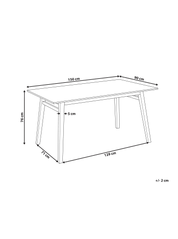 Beliani Esszimmertisch VARLEY in Heller Holzfarbton - (W) 90 x (H) 76 x (L) 150 cm