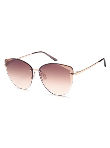 styleBREAKER Cateye Sonnenbrille in Gold / Braun Verlauf