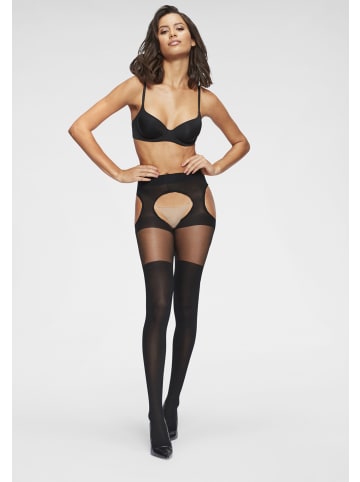 LASCANA Ouvert Strumpfhose in schwarz