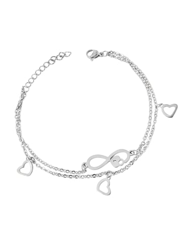 Adeliás Damen Armband Unendlichzeichen aus Edelstahl 17 cm in silber