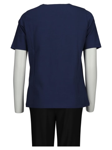 GOLDNER T-Shirt Halbarm Basic-Shirt aus Baumwolle in marine