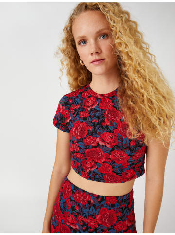 KOTON T-shirt in Rot Gemustert