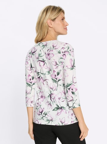 Sieh an! Rundhalsshirt in orchidee-ecru-bedruckt
