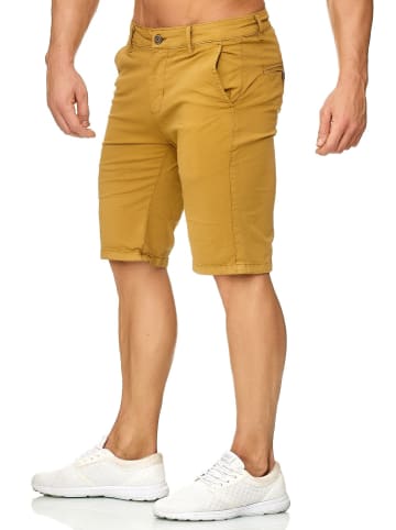 Max Men Chino Shorts Capri 3/4 Hose Stretch Bermuda in Gelb