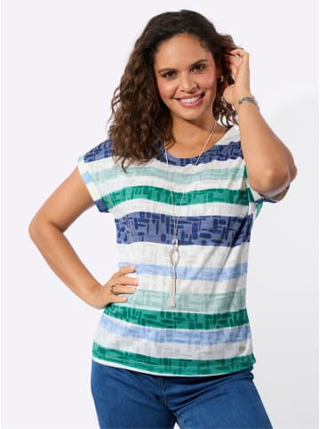 WITT WEIDEN Shirt in kalkmint-jeansblau-geringelt