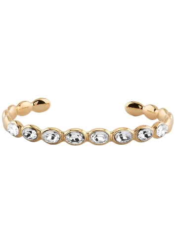 Damen-Armspange Multi Oval Crystals Goldfarben/Weiß L