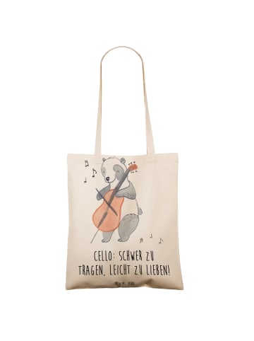 Mr. & Mrs. Panda Tragetasche Zeichenllo Liebe mit Spruch in Creme