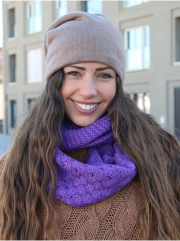 styleBREAKER Feinstrick Beanie Mütze in Hellgrau