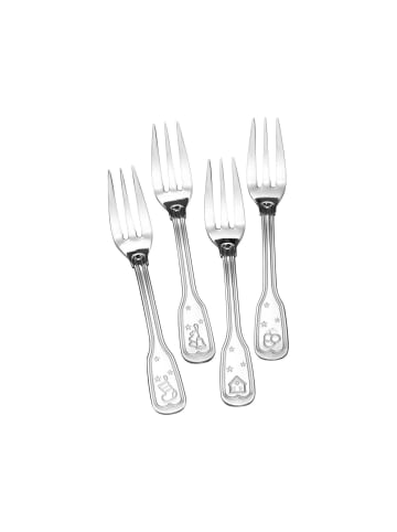 Ritzenhoff & Breker 4-tlg. Kuchengabel-Set Holly in Silber – 14,2 cm in silber