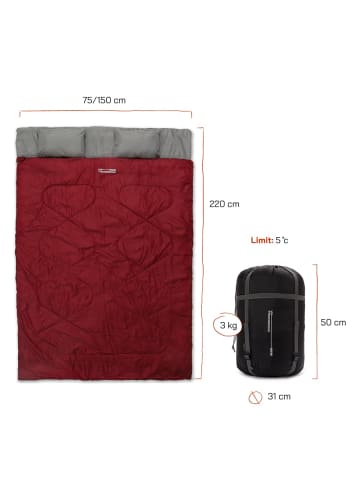 Where Tomorrow Doppelschlafsack 190x30x150cm weinrot rot