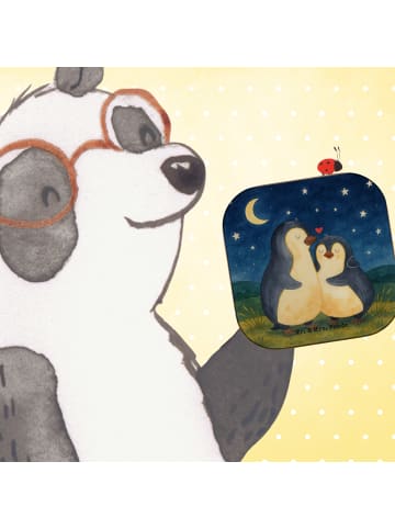Mr. & Mrs. Panda Bierdeckel Pinguine Einschlafen Design ohne Spruch in Weiß