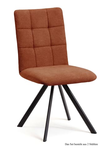 58 aufm Kessel ESSZIMMERSTUHL drehbar (2er-Set) Despa 47x91x60 Schwarz/Cognac