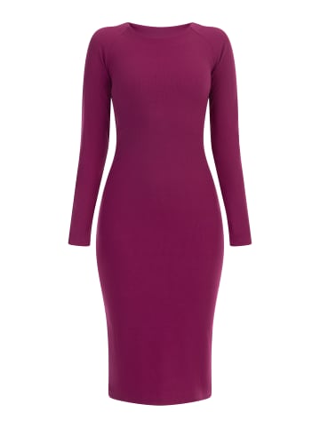 myMo at night Damen Langarmkleid Midi in Fuchsia