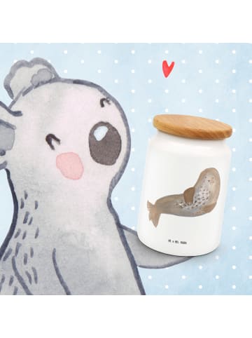 Mr. & Mrs. Panda aufbewahrungsbehälter Robbe Lachen ohne Spruch in Weiß