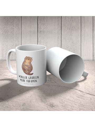 Mr. & Mrs. Panda Mehrwegbecher Otter Muschel mit Spruch in Weiß
