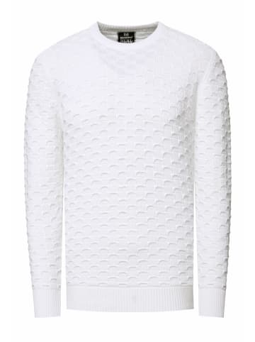 Rusty Neal Grobstrick mit Muster Einfarbig Rundhals-Pullover in Weiß