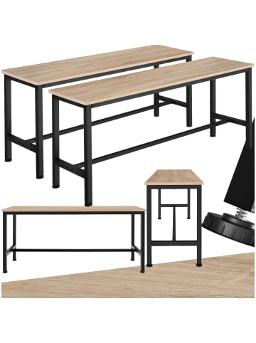 tectake 2er Set Sitzbank Fairfield, 108 x 32,5 x 50 cm, Industrial Holz hell, Eiche Sono