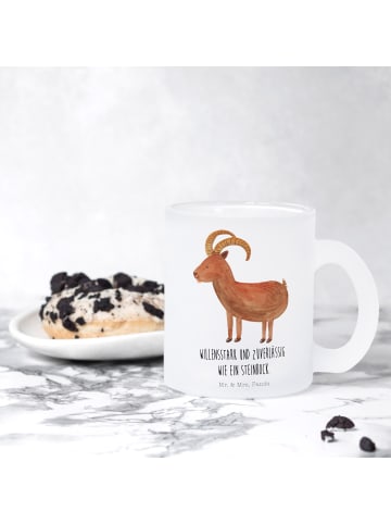 Mr. & Mrs. Panda Teetasse Sternzeichen Steinbock mit Spruch in Transparent
