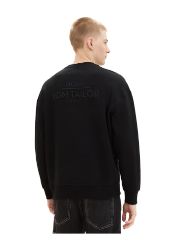 TOM TAILOR Denim Sweatshirt in BLACK