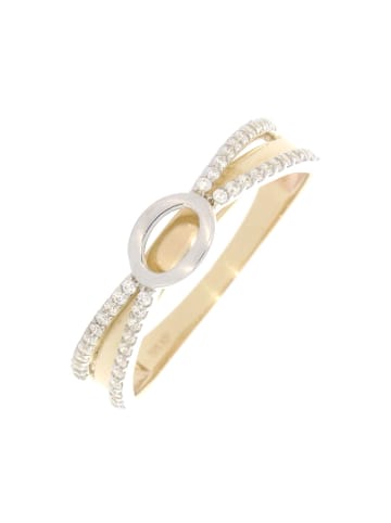 Luxxos Ring "bicolor mit Zirkonia" in Gold