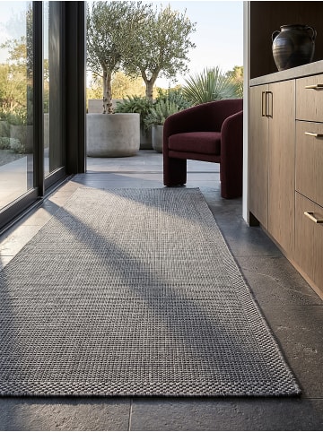 KADIMA DESIGN Läufer Uni flachgewebt pflegeleicht Wohnzimmer Flur Esszimmer Wohnraum in Grau