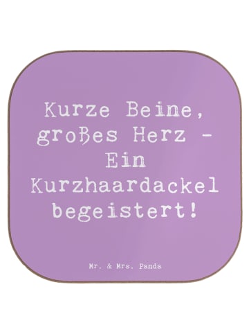 Mr. & Mrs. Panda Glasuntersetzer Spruch Kurzhaardackel Herz mit ... in Lavendeltraum