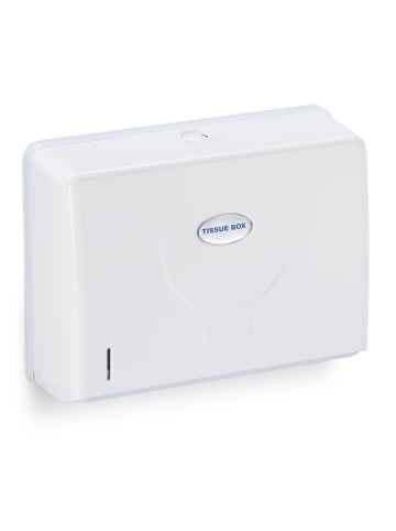 relaxdays 2 x Papierhandtuchspender Wand in Weiß - (B)27,5 x (H)20,5 x (T)10 cm