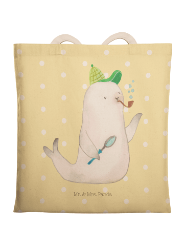 Mr. & Mrs. Panda Stofftasche Robbe Sherlock ohne Spruch in Gelb Pastell