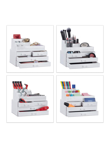 relaxdays Makeup Organizer in Weiß
