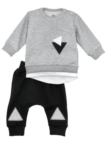 Baby Sweets 2tlg Set Shirt + Hose Lieblingsstücke Triangle in schwarz grau