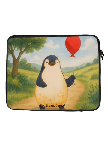 Mr. & Mrs. Panda Laptop Hülle Pinguin Luftballon Design ohne Spruch in Weiß