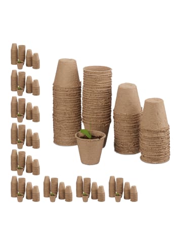 relaxdays 800x Anzuchttöpfe in Beige