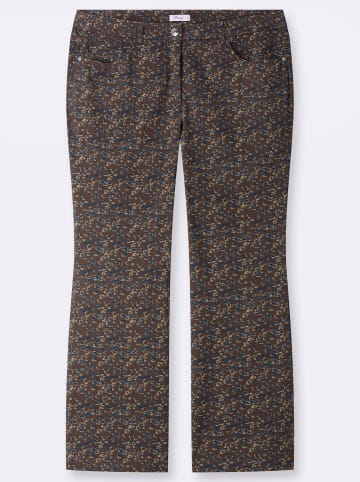 sheego Bootcut-Hose in schoko-camel-bedruckt