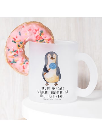Mr. & Mrs. Panda Tasse Pinguin Lolli mit Spruch in Transparent
