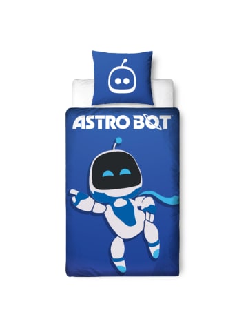 MTOnlinehandel Bettwäsche "Astro Bot" in Blau/ Weiß