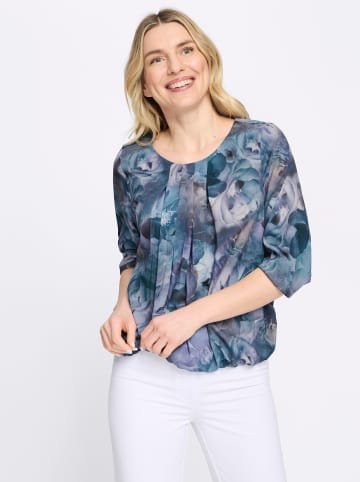 Sieh an! Schlupfbluse in marine-aquamarin-bedruckt