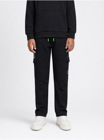 Petrol Industries Fleece Cargo-Jogginghose forgebay in Schwarz