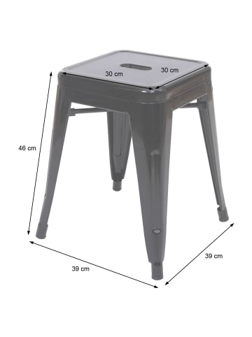 MCW 2er-Set Hocker A73 im Industriedesign, Weiß