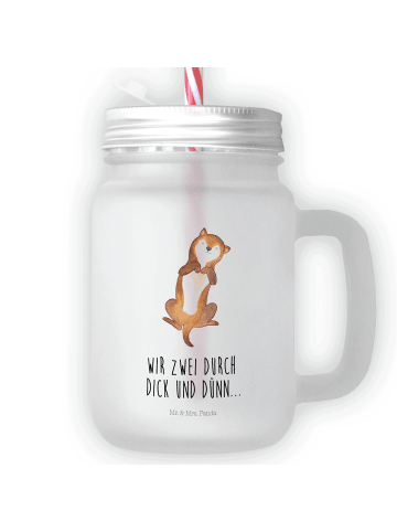 Mr. & Mrs. Panda Blümchentailglas Hund Streicheln mit Spruch in Transparent