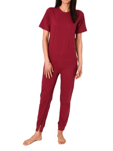 NORMANN Damen Pflegeoverall kurzarm mit langen Bein und Reißverschluß - 88709 in beere