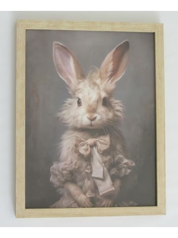 MeinVIPShop Ostern Hasen Bild 43 x 33cm gerahmt braun Design 1