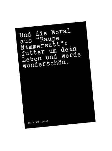 Mr. & Mrs. Panda Postkarte Und die Moral aus... mit Spruch in Schwarz