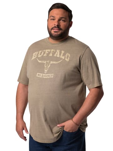 John F. Gee Kurzarm T-Shirt in braun grau