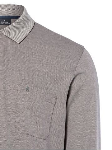 Ragman Langarm-Poloshirt - bügelleicht in grau - 0018