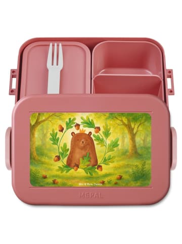 Mr. & Mrs. Panda Lunchbox Bär König Design ohne Spruch in Rot Pastell